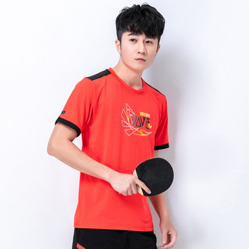 Ανδρικά υπαίθρια αθλητική γυμναστική με κοντό μανίκι στρογγυλή λαιμόκοψη μπλουζάκι πινγκ πονγκ Quick Dry Badminton Ping Pong Jersey Αθλητικά ρούχα