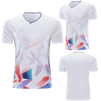 Ανδρικά μπλουζάκια πινγκ πονγκ Αθλητικό μπλουζάκι , Παιδικά αθλητικά κιτ ομάδας τένις που αναπνέει από πολυεστέρα, γυναικεία ρούχα πινγκ πονγκ για αγόρια