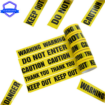 1/Roll 48mmx25m Κίτρινες Προειδοποιητικές Ταινίες Προσοχή Keep Out Sign Barrier Safety Reminder Αυτοκόλλητο For Store Warehouse Factory School