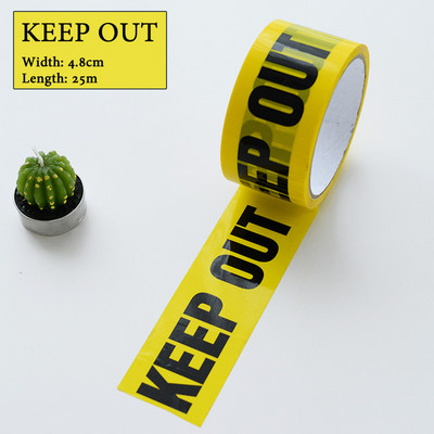 1 / ritinys 48 mm x 25 m Geltonos įspėjamosios juostos Atsargiai Laikykitės ženklą Užtvaros saugos priminimo lipdukas parduotuvės sandėlio gamyklos mokyklai