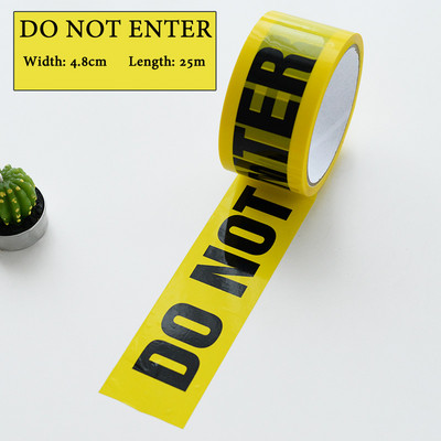 1 / ritinys 48 mm x 25 m Geltonos įspėjamosios juostos Atsargiai Laikykitės ženklą Užtvaros saugos priminimo lipdukas parduotuvės sandėlio gamyklos mokyklai