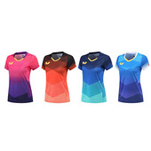 Unisex galda teniss sporta apģērbs ar īsām piedurknēm, ātri žūstošs, sviedri izvadošs sacensību sporta apģērbs