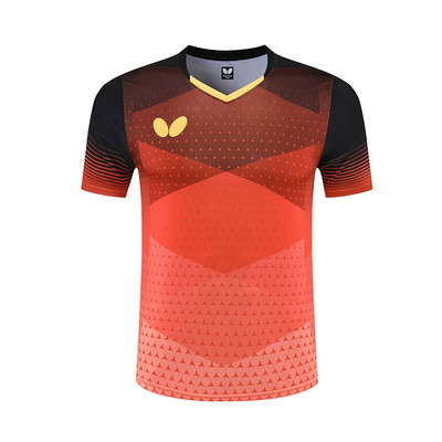 Unisex galda teniss sporta apģērbs ar īsām piedurknēm, ātri žūstošs, sviedri izvadošs sacensību sporta apģērbs