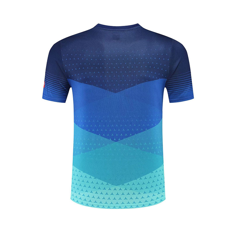 Unisex galda teniss sporta apģērbs ar īsām piedurknēm, ātri žūstošs, sviedri izvadošs sacensību sporta apģērbs