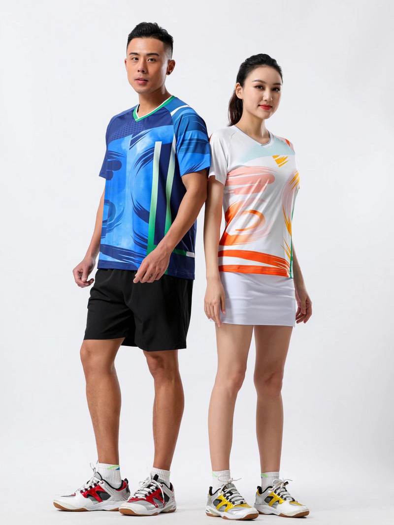 Jauns badmintona krekls Sieviešu/vīriešu sporta krekls Tenisa krekli Ātri nožūst Elpojošs Sporta Vingrinājumu T-krekli Skriešana