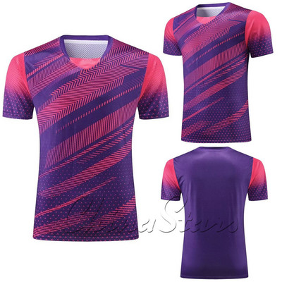 Čempionāts ĶĪNA Vīriešu sieviešu galda tenisa krekliņi, poliestera elpojoši ātri žūstoši komandas sporta krekli, zēnu galda tenisa apģērbi