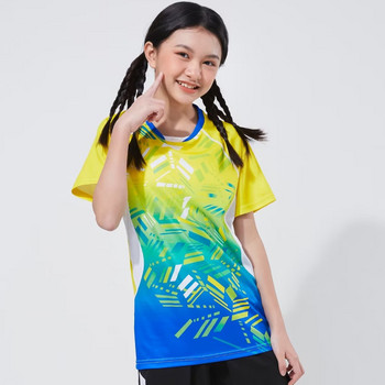 Παιδικό πουκάμισο πινγκ πονγκ Μπλουζάκια πινγκ πονγκ μπάντμιντον Προσαρμόστε ομοιόμορφο αθλητικό μπλουζάκι που αναπνέει γρήγορα για DIY