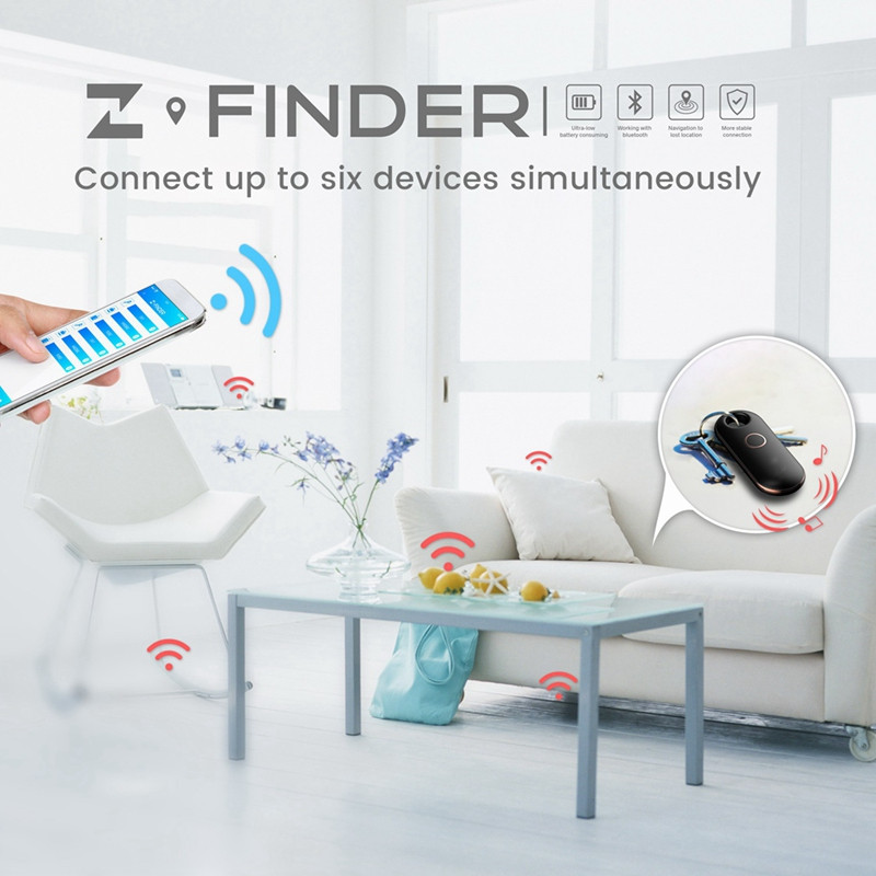 Pret pazaudētu atslēgu meklētājs Smart Bluetooth 4.2 GPS izsekotājs trauksmes maka atslēgas meklētājs, mājdzīvnieku suņu bērnu izsekošanas meklētājs