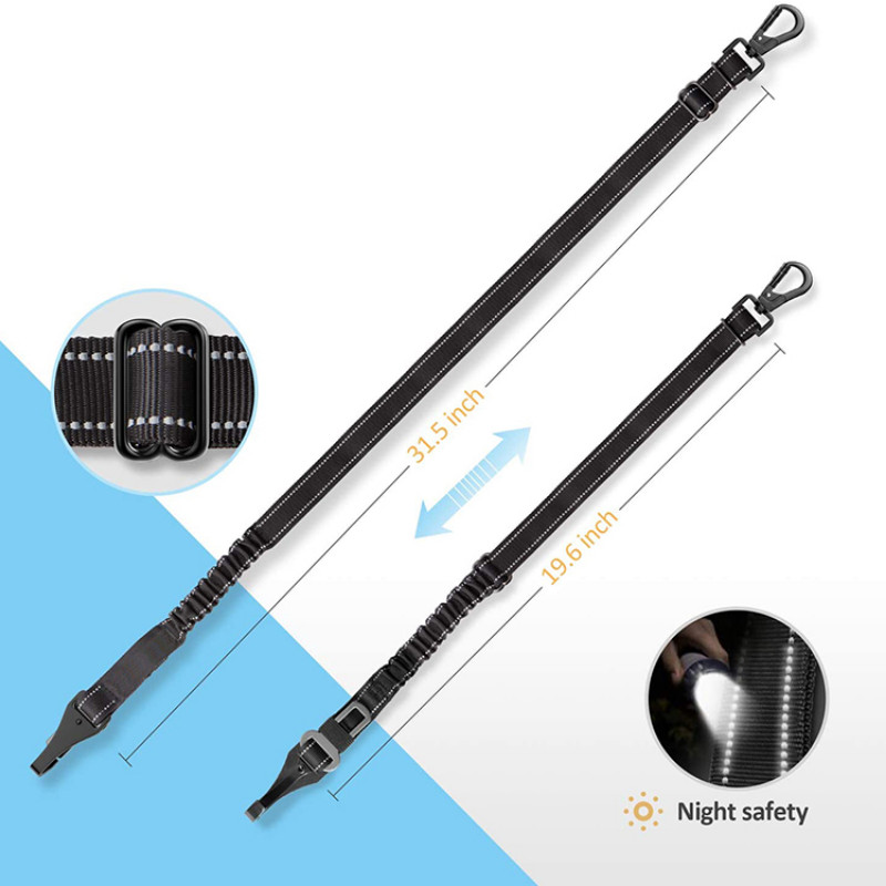 Kutya biztonsági öv 3 az 1-ben autós heveder kutyáknak, háziállatoknak Állítható biztonságú biztonsági öv, fényvisszaverő bungee öv horogzárral és csattal