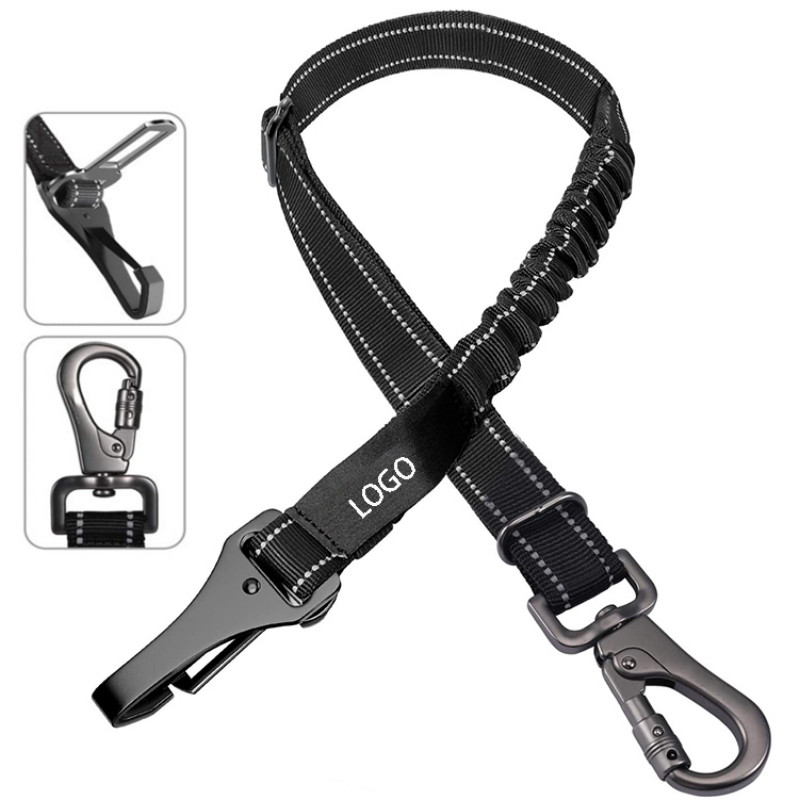 Kutya biztonsági öv 3 az 1-ben autós heveder kutyáknak, háziállatoknak Állítható biztonságú biztonsági öv, fényvisszaverő bungee öv horogzárral és csattal