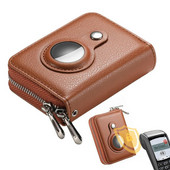 Maks, kas paredzēts gaisa marķējumam, atrašanās vietas izsekotājs, ādas maciņš, divu karšu lielas ietilpības kredītkaršu turētājs, monētu kabata pret pazaudēšanu