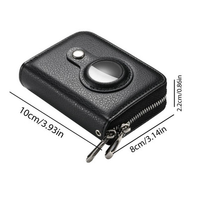 Maks, kas paredzēts gaisa marķējumam, atrašanās vietas izsekotājs, ādas maciņš, divu karšu lielas ietilpības kredītkaršu turētājs, monētu kabata pret pazaudēšanu