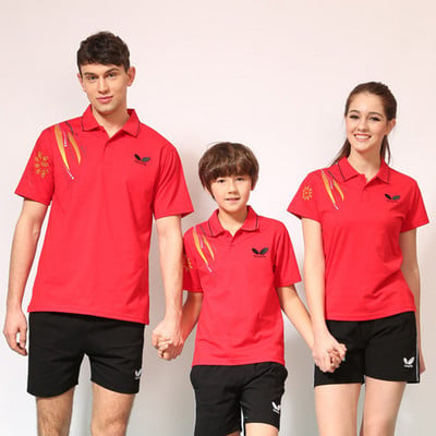 Тениски за тенис на маса Мъжки и дамски Детски дрехи за тенис на маса с къс ръкав Облекло за състезания Спортно облекло