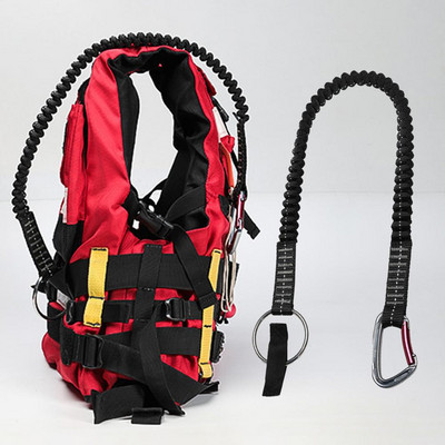 Προστασία σχοινιού ασφαλείας Επεκτάσιμη σωσίβια λέμβος ασφαλείας Water Rescue Escape Traction Rope with Clip Hook Holder Key Chain Carabiner