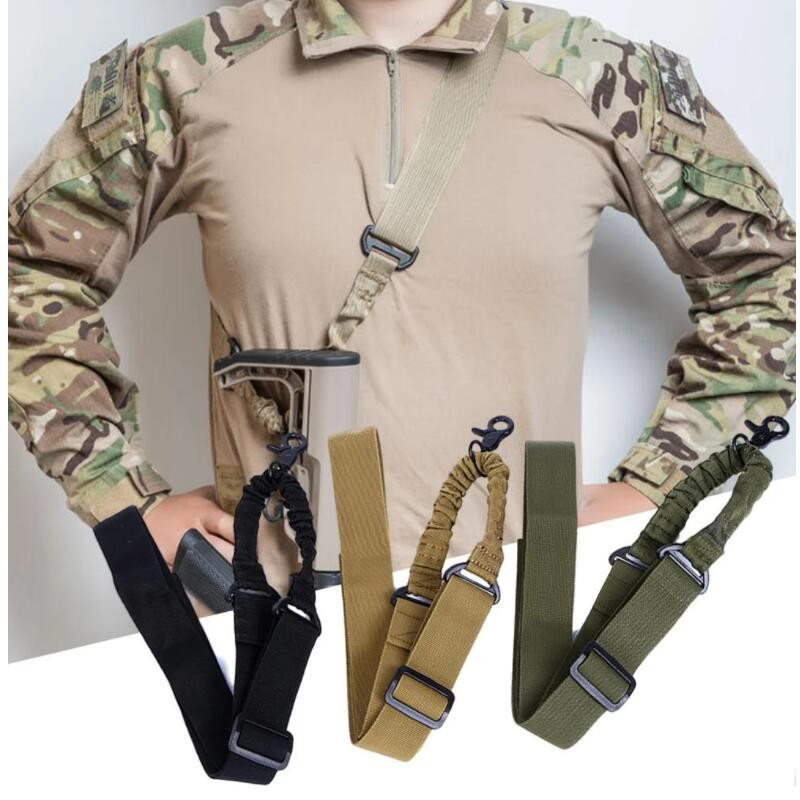 Sõjaväe varustus Reguleeritav taktikaline püssirihm 1/2 punkti benjipüssi rihm konksuga turvavööga