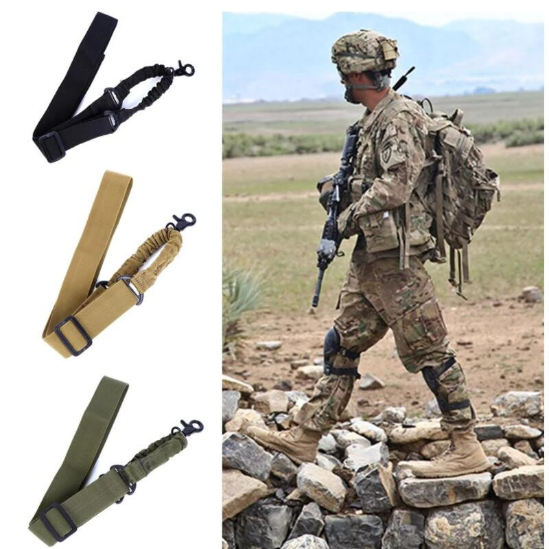 Sõjaväe varustus Reguleeritav taktikaline püssirihm 1/2 punkti benjipüssi rihm konksuga turvavööga