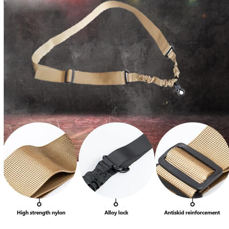 Sõjaväe varustus Reguleeritav taktikaline püssirihm 1/2 punkti benjipüssi rihm konksuga turvavööga