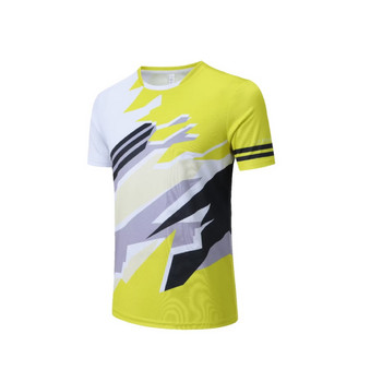 Μπλουζάκι αντισφαίρισης μπάντμιντον ανδρικό γυναικείο Παιδικό επιτραπέζιο τένις πινγκ πονγκ με κοντό μανίκι με εμπριμέ αναπνεύσιμο πολυεστερικό αθλητικό μπλουζάκι