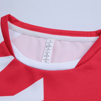 Μπλουζάκι αντισφαίρισης μπάντμιντον ανδρικό γυναικείο Παιδικό επιτραπέζιο τένις πινγκ πονγκ με κοντό μανίκι με εμπριμέ αναπνεύσιμο πολυεστερικό αθλητικό μπλουζάκι