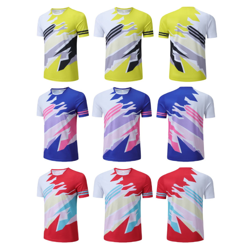 Tollaslabda Tenisz Póló Férfi Női Gyermek Asztalitenisz Ping Pong Rövid ujjú Nyomtatott Légáteresztő Poliészter Jersey Sport Pó