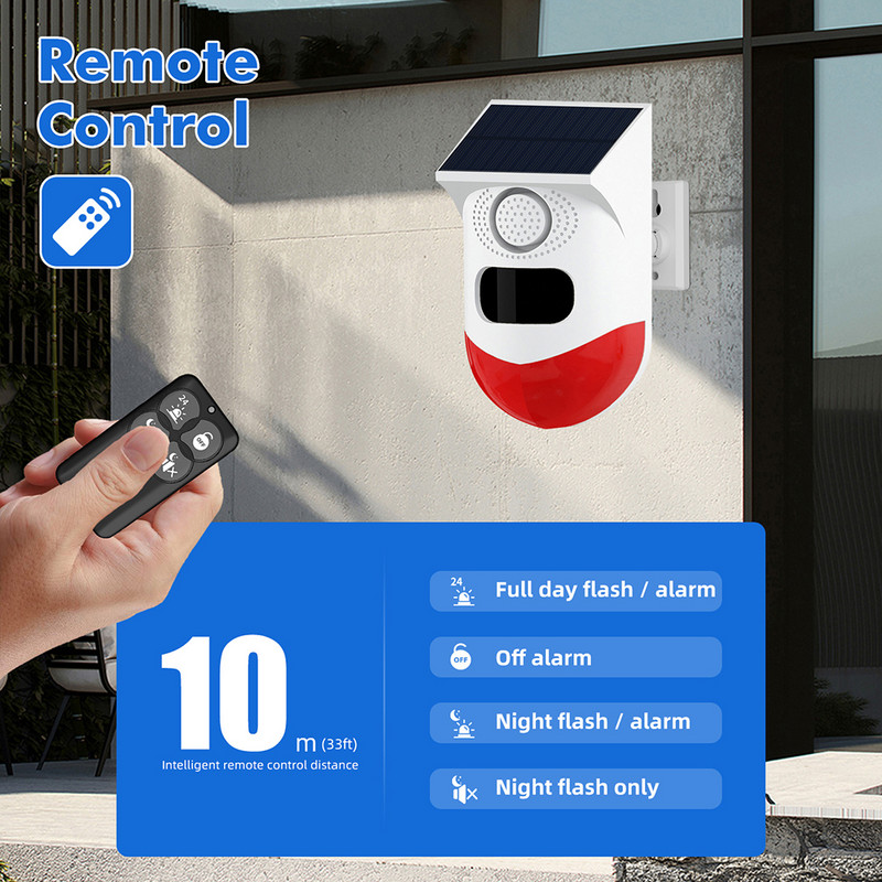 Tuya WiFi välispäikese PIR-infrapuna-alarm juhtmevaba sireen koduvalve häiresüsteem veekindel strobe-sireenrakenduse kaugjuhtimispult