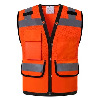 Hi Vis Safety Vest Reflective Surveryor Orange Mesh Safety vest Jacket Работно облекло с висока видимост