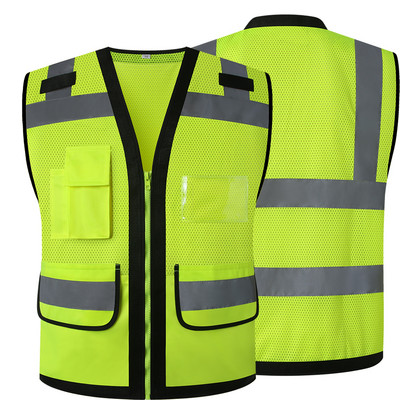 Hi Vis drošības veste atstarojoša Surveryor Orange Mesh drošības vestes jaka Labi redzams darba apģērbs