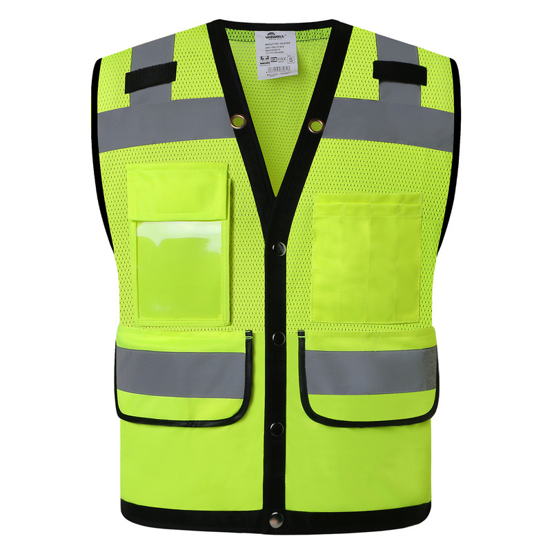 Hi Vis drošības veste atstarojoša Surveryor Orange Mesh drošības vestes jaka Labi redzams darba apģērbs