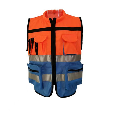 Светлоотразителна жилетка за колоездене Строителна предпазна жилетка Облекло за проверка на трафика Нощно предупреждение Шофиране на кола Светлоотразително облекло