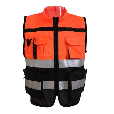 Светлоотразителна жилетка за колоездене Строителна предпазна жилетка Облекло за проверка на трафика Нощно предупреждение Шофиране на кола Светлоотразително облекло