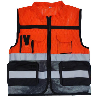 Светлоотразителна жилетка за колоездене Строителна предпазна жилетка Облекло за проверка на трафика Нощно предупреждение Шофиране на кола Светлоотразително облекло