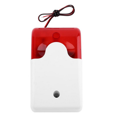 Stroboscop Lumină roșie intermitentă Lumină cu fir Bliț Stroboscop Sirenă exterioară 12V Alarma sonoră Sirenă cu sunet Sistem de alarmă de securitate la domiciliu 108dB