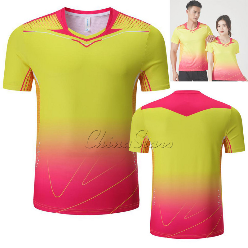 Vyriški, moteriški teniso megztiniai, sportiniai marškinėliai , vaikiški poliesterio kvėpuojantys badmintono sporto rinkiniai, studentų stalo teniso apranga