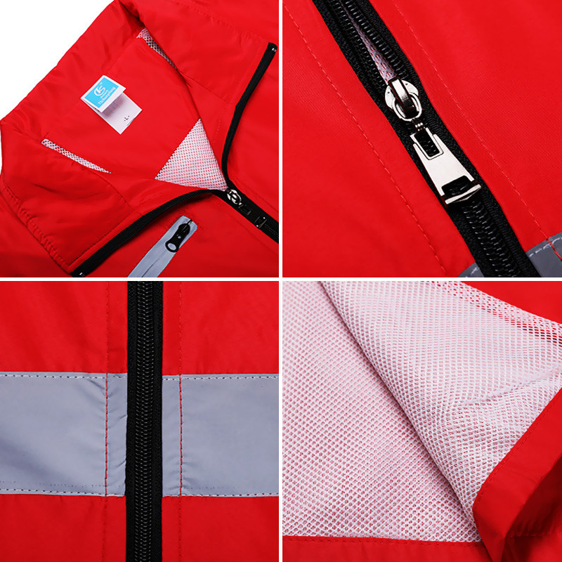 Jól látható fényvisszaverő mellény Önkéntes dolgozó Futó Fényvisszaverő Biztonsági Ruházat Munkahelyi Figyelmeztető ruházat Overall