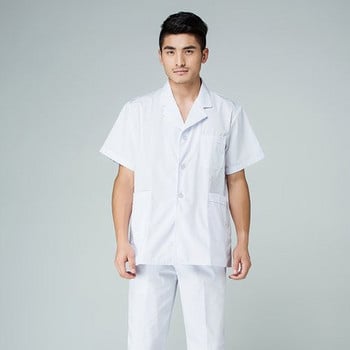 Ποιοτικό παλτό Doctor\'s Cotton Unisex Νοσοκομείο Ιατρικές Στολές Λευκό Εργαστήριο Μπλούζα εργασίας Ρούχα προσαρμοσμένα για άνδρες και γυναίκες