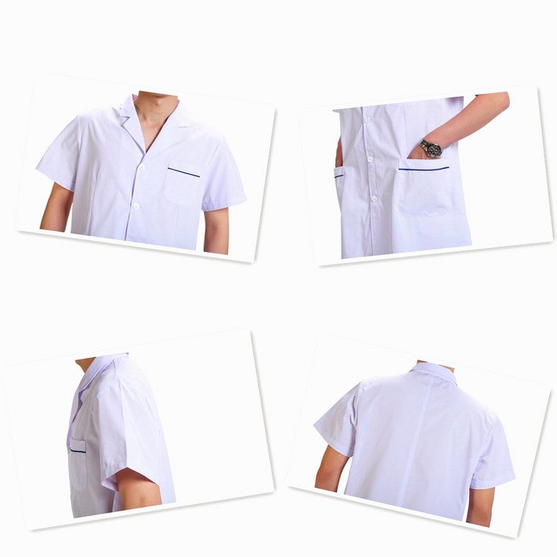 Kokybiškas gydytojo paltas medvilnė Unisex slaugytojos ligoninės medicininės uniformos, baltos laboratorijos paltai, viršutiniai drabužiai, pritaikyti vyrams ir moterims