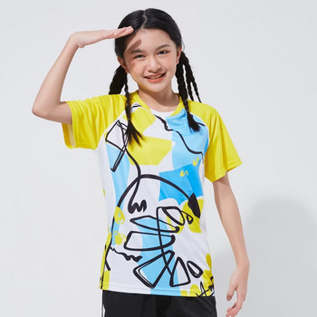 Παιδικό μπλουζάκι πινγκ πονγκ μπάντμιντον πινγκ πονγκ Προσαρμόστε το μπλουζάκι που αναπνέει με ομοιόμορφο γρήγορο στέγνωμα DIY αθλητικό μπλουζάκι