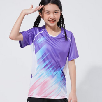 Детска риза за тенис на маса, бадминтон, пинг-понг Персонализирайте Джърси Дишаща униформа Бързосъхнеща спортна тениска „Направи си сам“