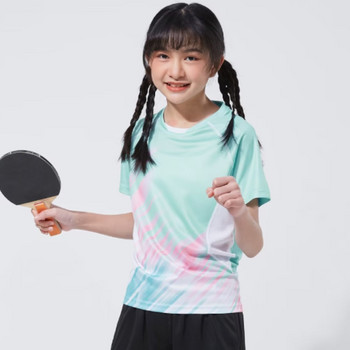 Детска риза за тенис на маса, бадминтон, пинг-понг Персонализирайте Джърси Дишаща униформа Бързосъхнеща спортна тениска „Направи си сам“