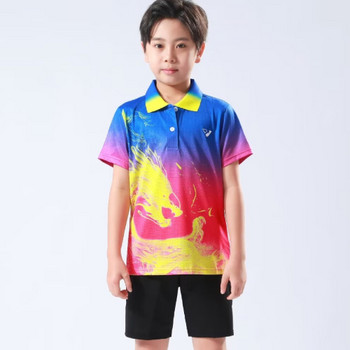 Детска тенис на маса пинг-понг бадминтон тениска спортно облекло за упражнения бързосъхнеща материя високо качество