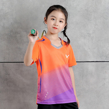 Παιδικά ρούχα μπάντμιντον για αγόρια και κορίτσια Ρούχα πινγκ πονγκ Κοντομάνικη ομαδική προπόνηση μπλούζα με εκτύπωση