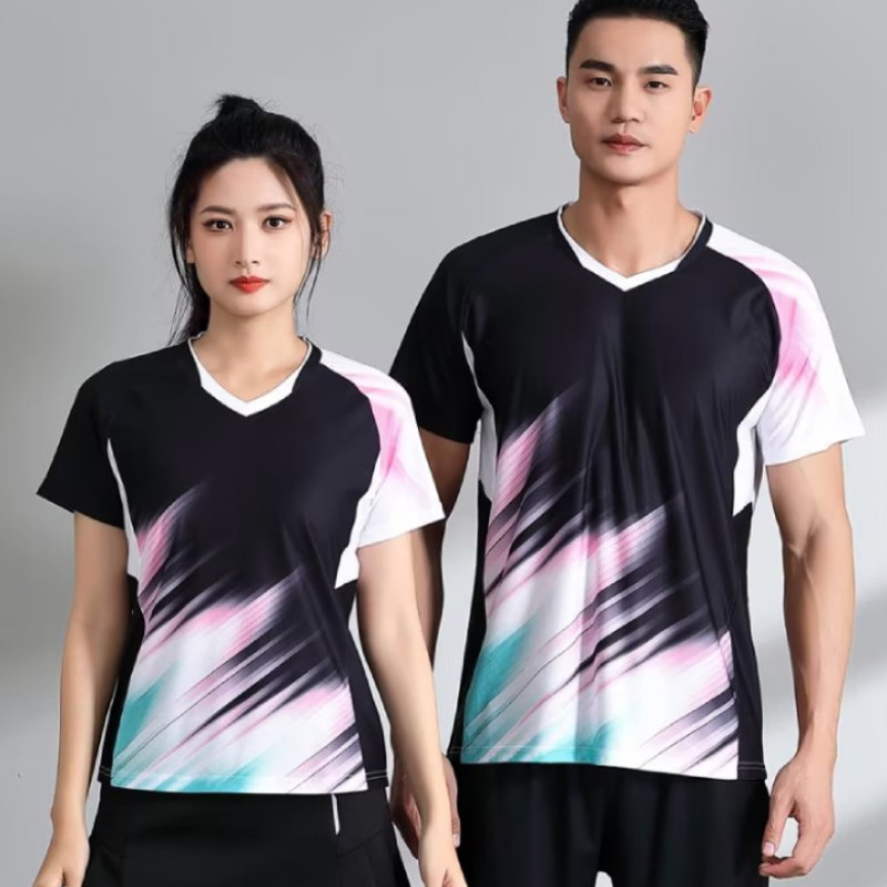 Vīriešu/sieviešu badmintona galda tenisa T-krekls, treniņš, sporta apģērbs, elpojošs, ātri žūstošs audums, augstas kvalitātes