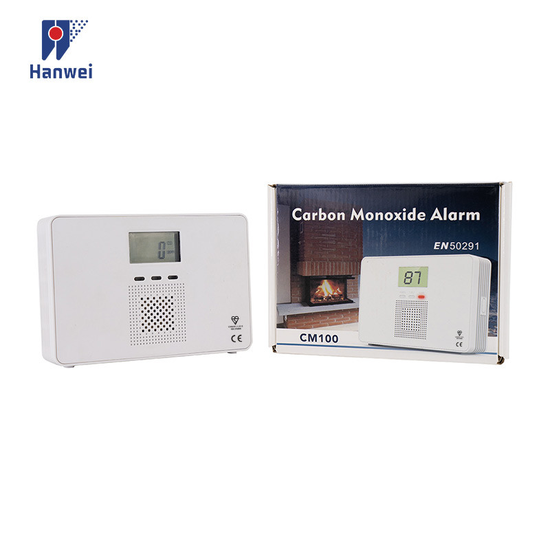 CM100 anglies monoksido signalizacija su LCD ekranu CO detektoriumi garsiai 85 dB signalizacija keičiama baterija EN 50291:2018 Sertifikuota