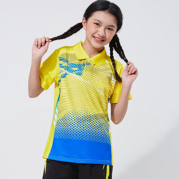 Παιδικό μπλουζάκι μπάντμιντον πινγκ πονγκ για πινγκ πονγκ Προσαρμόστε το αθλητικό μπλουζάκι που αναπνέει γρήγορα DIY