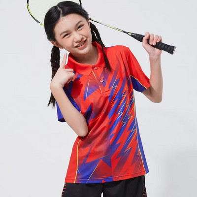 Bērnu galda tenisa badmintona krekls Pielāgots, elpojošs, ātri žūstošs DIY sporta krekls