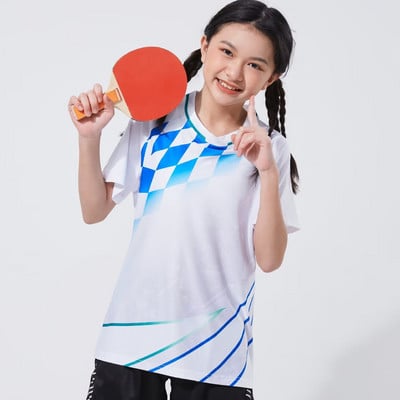 Bērnu galda tenisa badmintona krekls Pielāgots, elpojošs, ātri žūstošs DIY sporta krekls