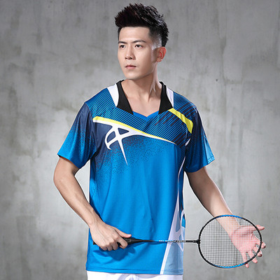 Nauji greitai džiūstantys, kvėpuojantys lengvi, lengvi trumpomis rankovėmis stalo teniso sportiniai drabužiai vyrams stalo teniso treniruočių kostiumai