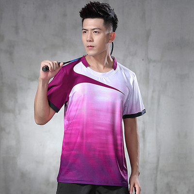 Nauji greitai džiūstantys, kvėpuojantys lengvi, lengvi trumpomis rankovėmis stalo teniso sportiniai drabužiai vyrams stalo teniso treniruočių kostiumai