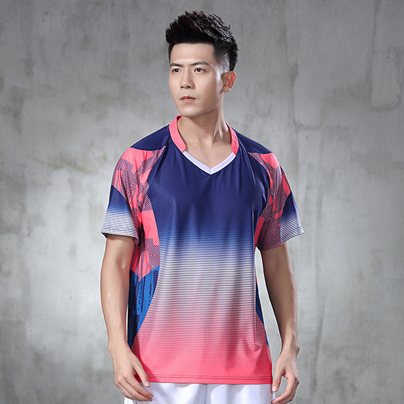 Nauji greitai džiūstantys, kvėpuojantys lengvi, lengvi trumpomis rankovėmis stalo teniso sportiniai drabužiai vyrams stalo teniso treniruočių kostiumai