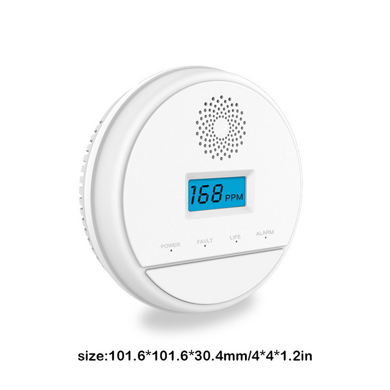 Süsinikandur, väga tundlik 85 dB CO alarmid Süsinikmonooksiidi akutoitel hoiatus Hoiatus häiredetektori LCD indikaator